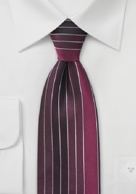 Vertical Stripe Tie in Cranberry Reds