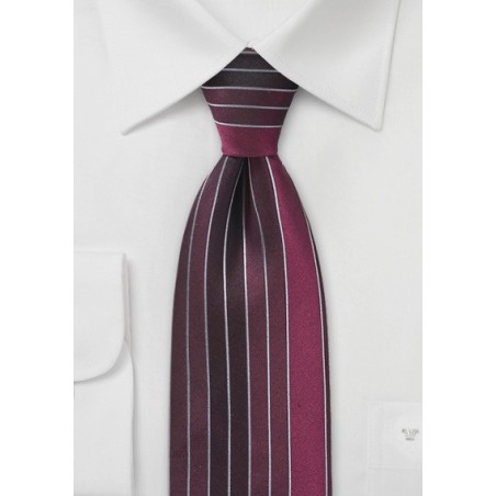 Vertical Stripe Tie in Cranberry Reds