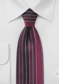 Vertical Stripe Tie in Cranberry Reds