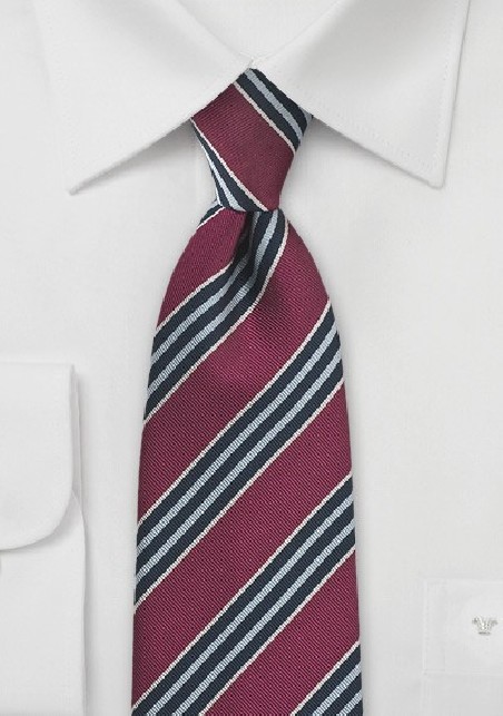 Regimental Tie in Vintage Burgundy