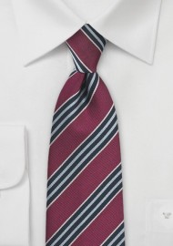 Regimental Tie in Vintage Burgundy