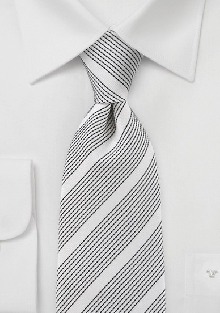 Ivory Necktie with Black Accents