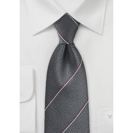 Textured Gray Tie with Bronze Accents