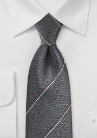 Textured Gray Tie with Bronze Accents