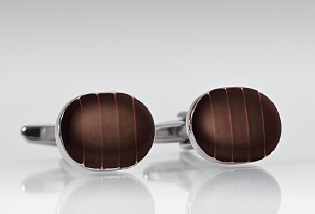 Elegant Mahogany Brown Cufflinks