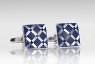 Graphic Print Cufflink Set in Blue