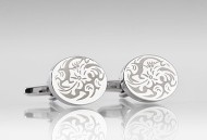 Circular Cufflinks with Floral Motif