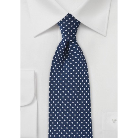 Midnight Blue Tie with Silver Diamonds