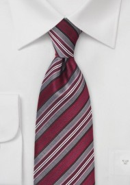 Graphic Tie in Reds and Greys