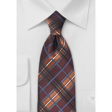 Plaid Tie in Luxe Coppers