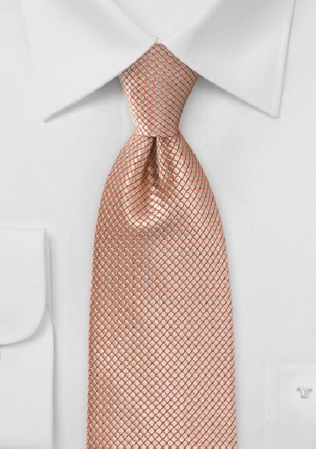 Diamond Patterned Tie in Oranges and Champagnes