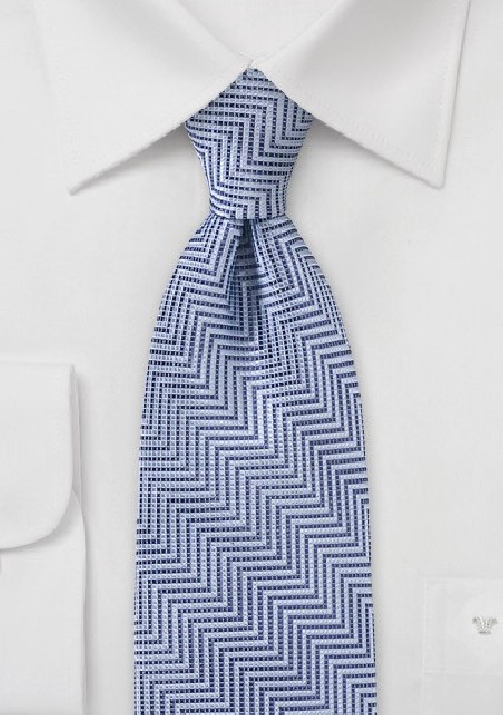 Modern Herringbone ZigZag in Blues