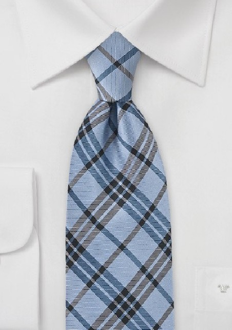 Large Plaid in Capri Blue