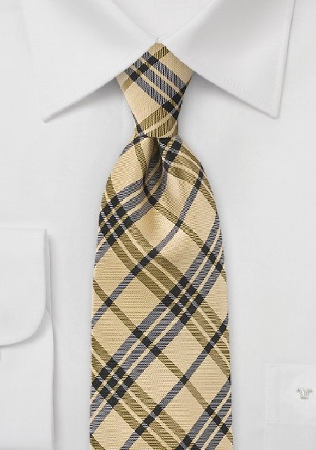 Preppy Plaid Tie in Yellow