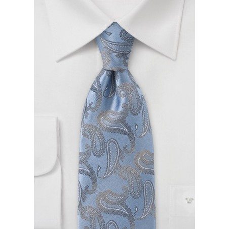 Classic Paisley Motif in Light Blue