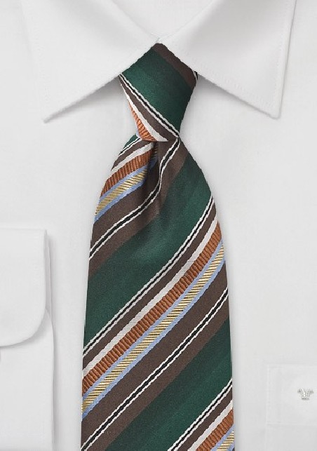 Boldly Striped Tie in Autumn Hues