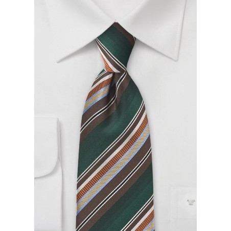 Boldly Striped Tie in Autumn Hues