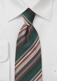Boldly Striped Tie in Autumn Hues