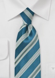 Striped Tie in Teal and Limes