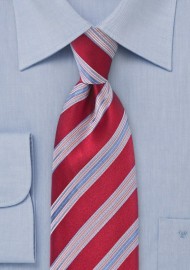 Striped Tie in Red and Blue