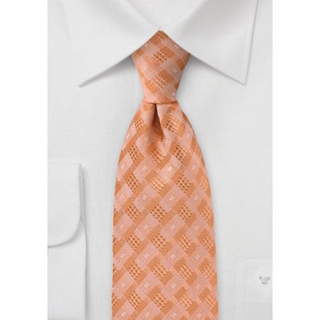 Peach Orange Silk Tie by Chevalier