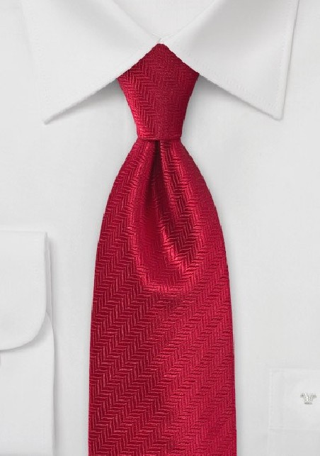 Feather Patterned Tie in Red