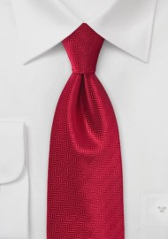 Feather Patterned Tie in Red