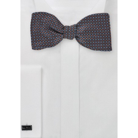 Retro Bow Tie in Navy and Bronze