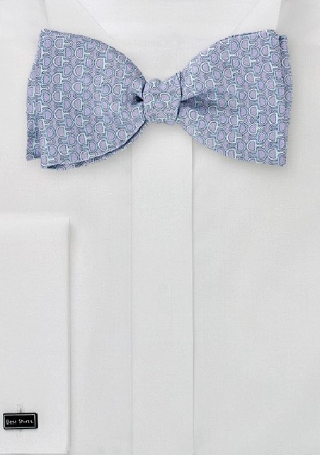 Lilac and Aqua Blue Bow Tie