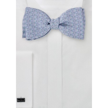 Lilac and Aqua Blue Bow Tie