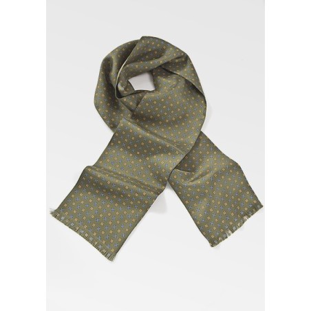 Traditonal Patterned Scarf in Dark Green