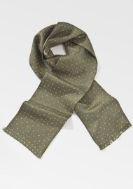 Traditonal Patterned Scarf in Dark Green
