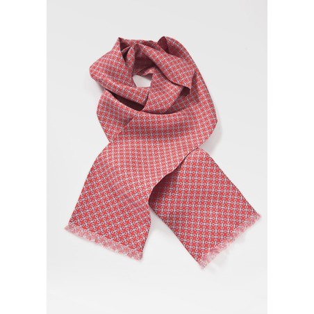 Silk Scarf in Corals and Blues