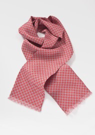 Silk Scarf in Corals and Blues