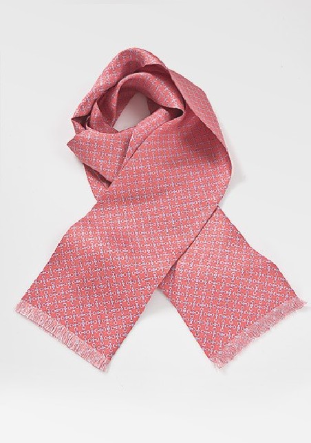 Patterned Scarf in Vintage Coral
