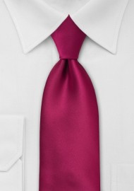 XL Length Solid Color Necktie in Christmas-Red