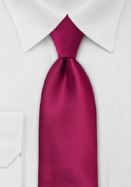 Solid Kids Length Tie in Christmas-Red