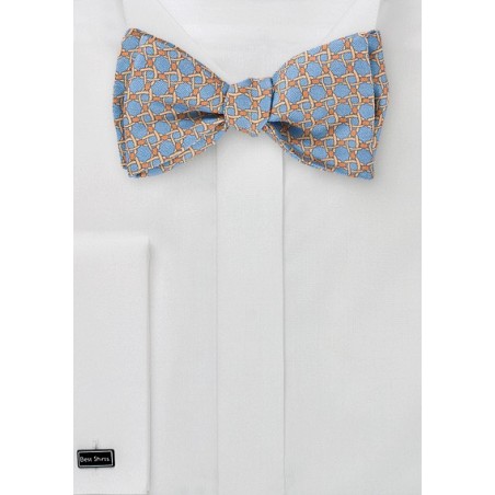 Graphic Tie in Aquas and Oranges