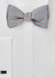 Graphic Tie in Aquas and Oranges