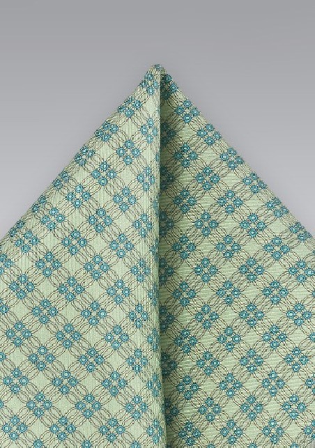 Graphic Pocket Square in Lime Green