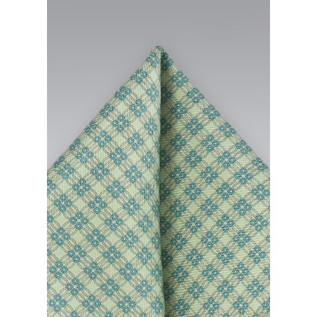 Graphic Pocket Square in Lime Green