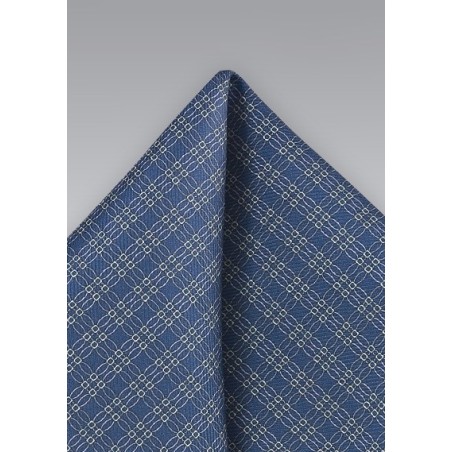 Graphic Pocket Square in Dark Blue and Yellow