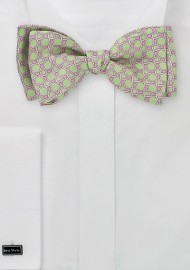 Lime Green and Pink Bow Tie