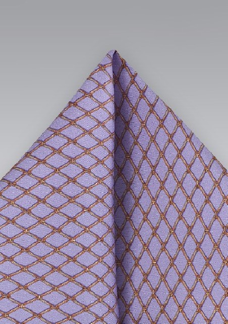 Patterned Pocket Square in Lilac