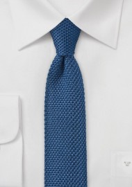 Knitted Tie in Marine Blue