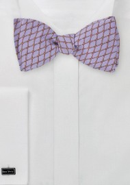 Lilac and Bronze Bow Tie