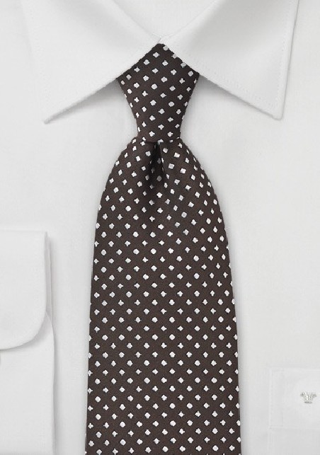 Espresso Brown and Silver Necktie