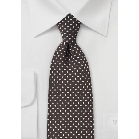 Espresso Brown and Silver Necktie