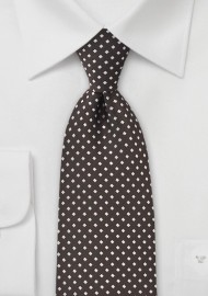 Espresso Brown and Silver Necktie