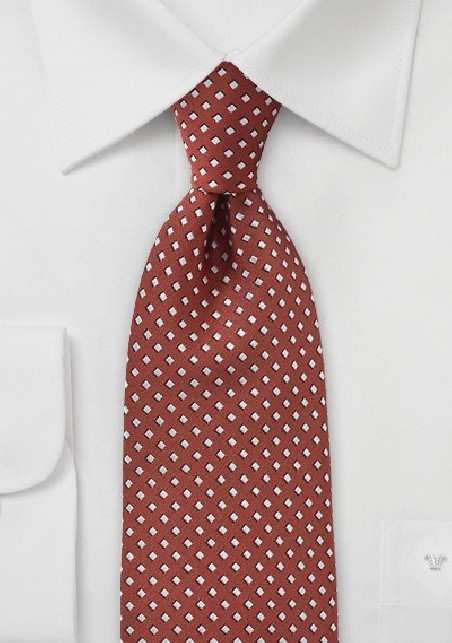 Diamond Patterned Tie in Orange